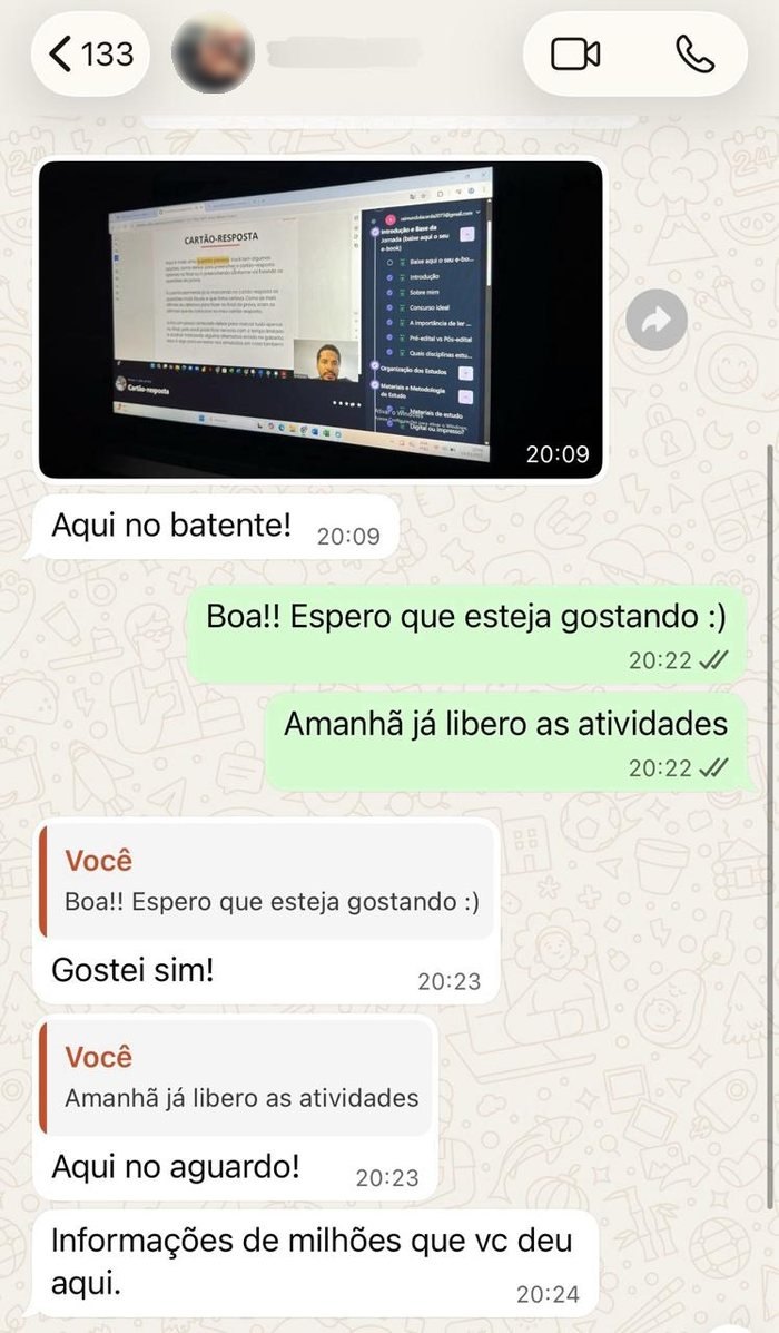 Depoimento de aluno