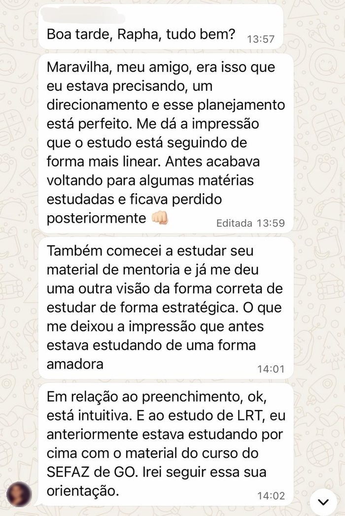 Depoimento de aluno